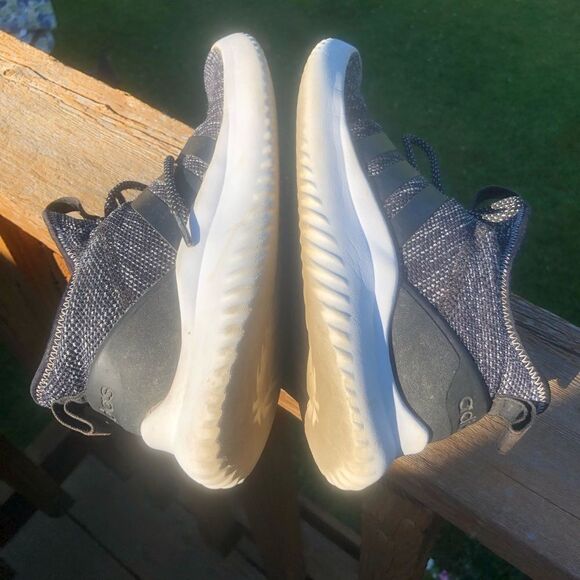 Adidas mens black gray athletic sneakers size 8 - Picture 4 of 7